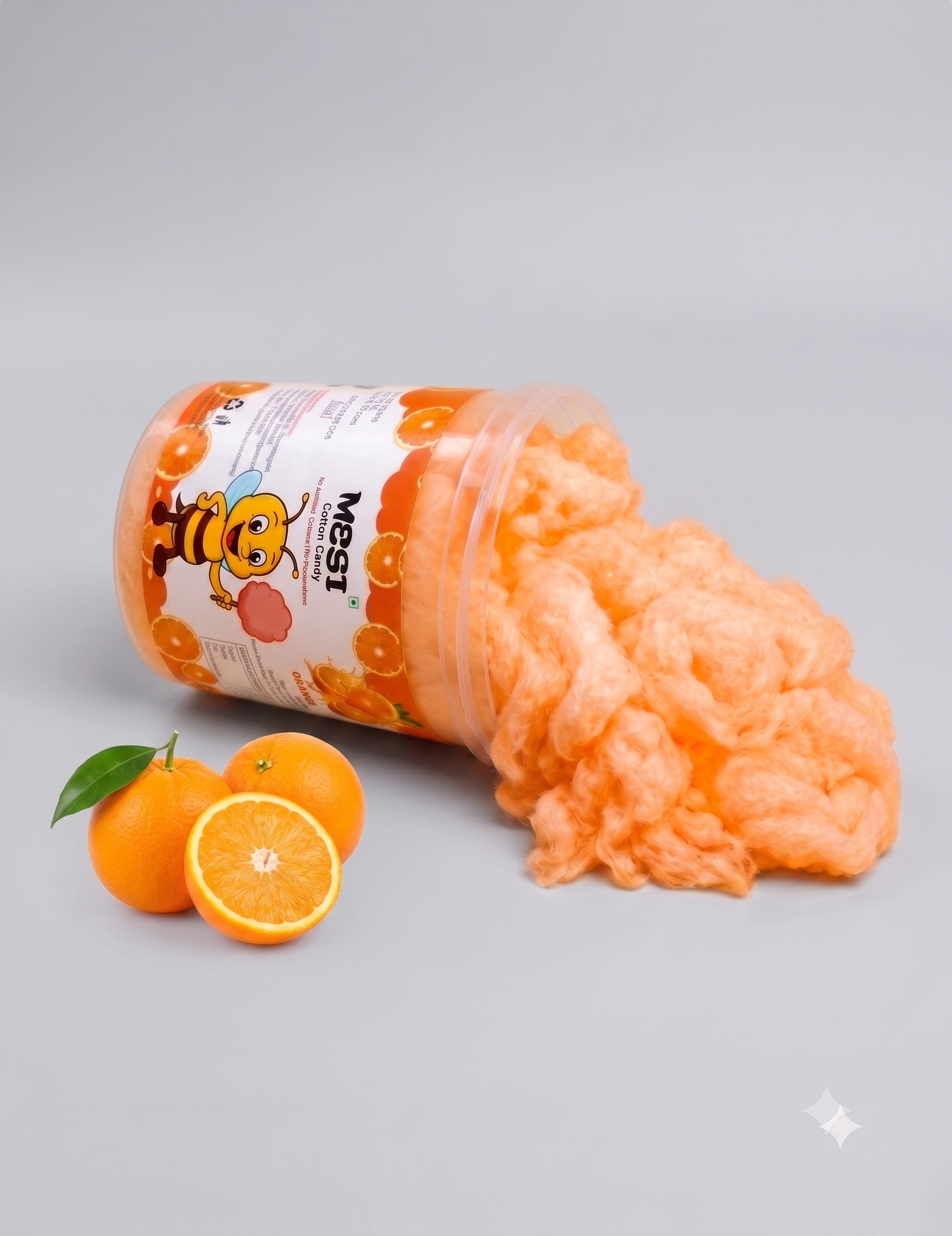 Mesi Tangy Orange Cotton Candy | Bright & Sweet (6 Pcs)