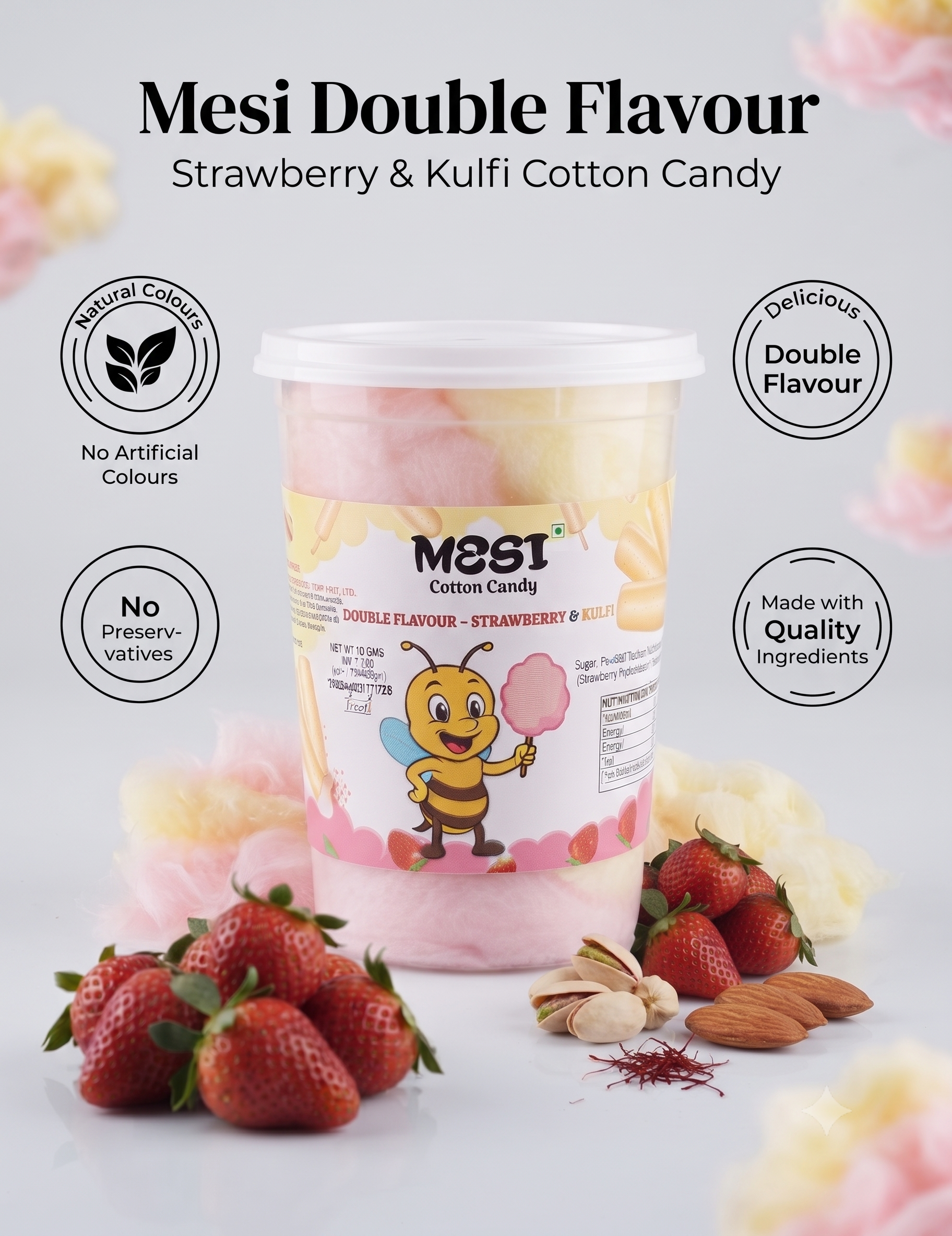 Mesi Ultimate 5-Flavor Cotton Candy Tasting Box – Pack of 5 Tubs