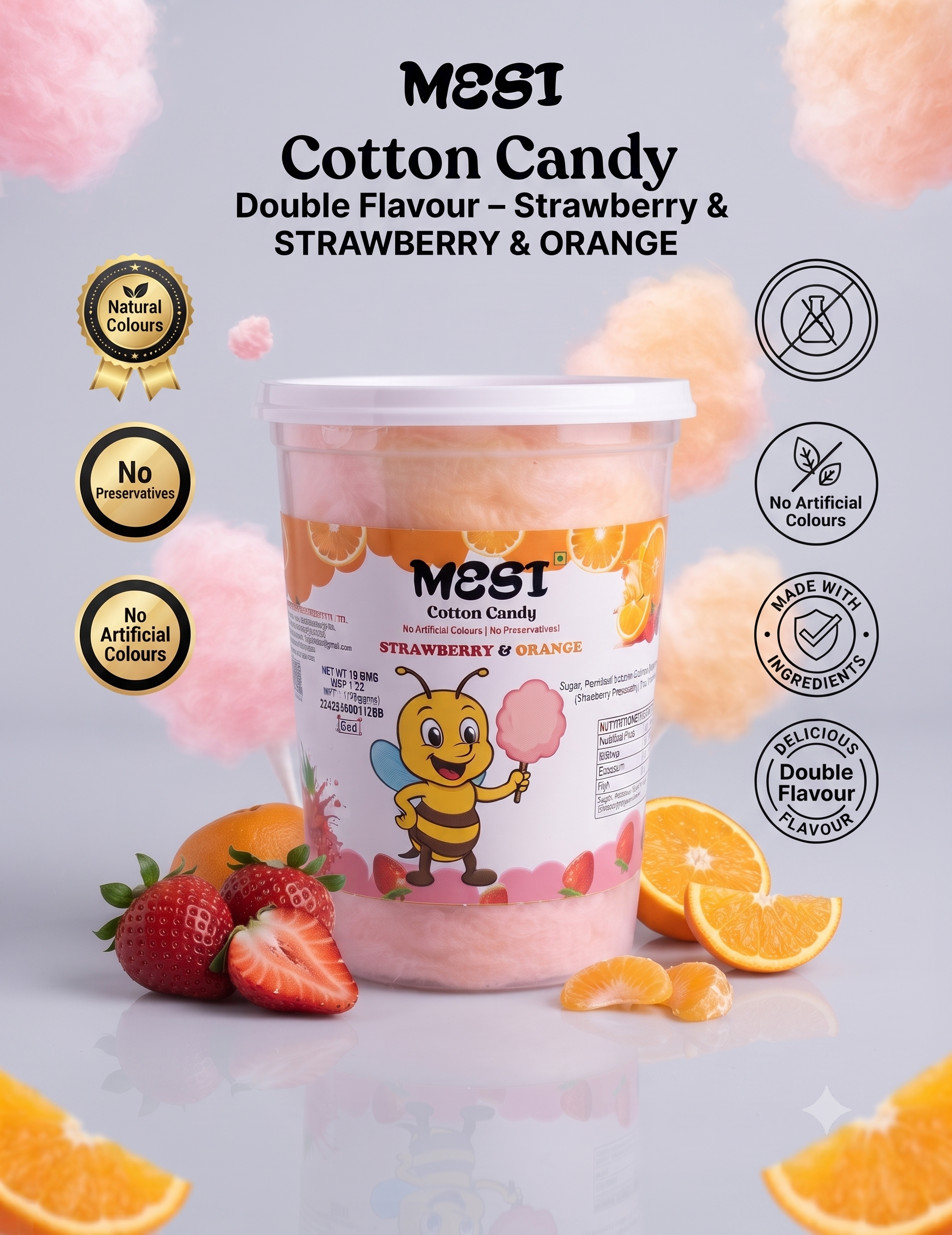 Mesi Ultimate 5-Flavor Cotton Candy Tasting Box – Pack of 5 Tubs