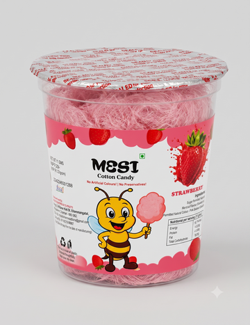 Mesi Fluffy Strawberry Cotton Candy – 6 Pack (Melt-in-Your-Mouth Sweetness)