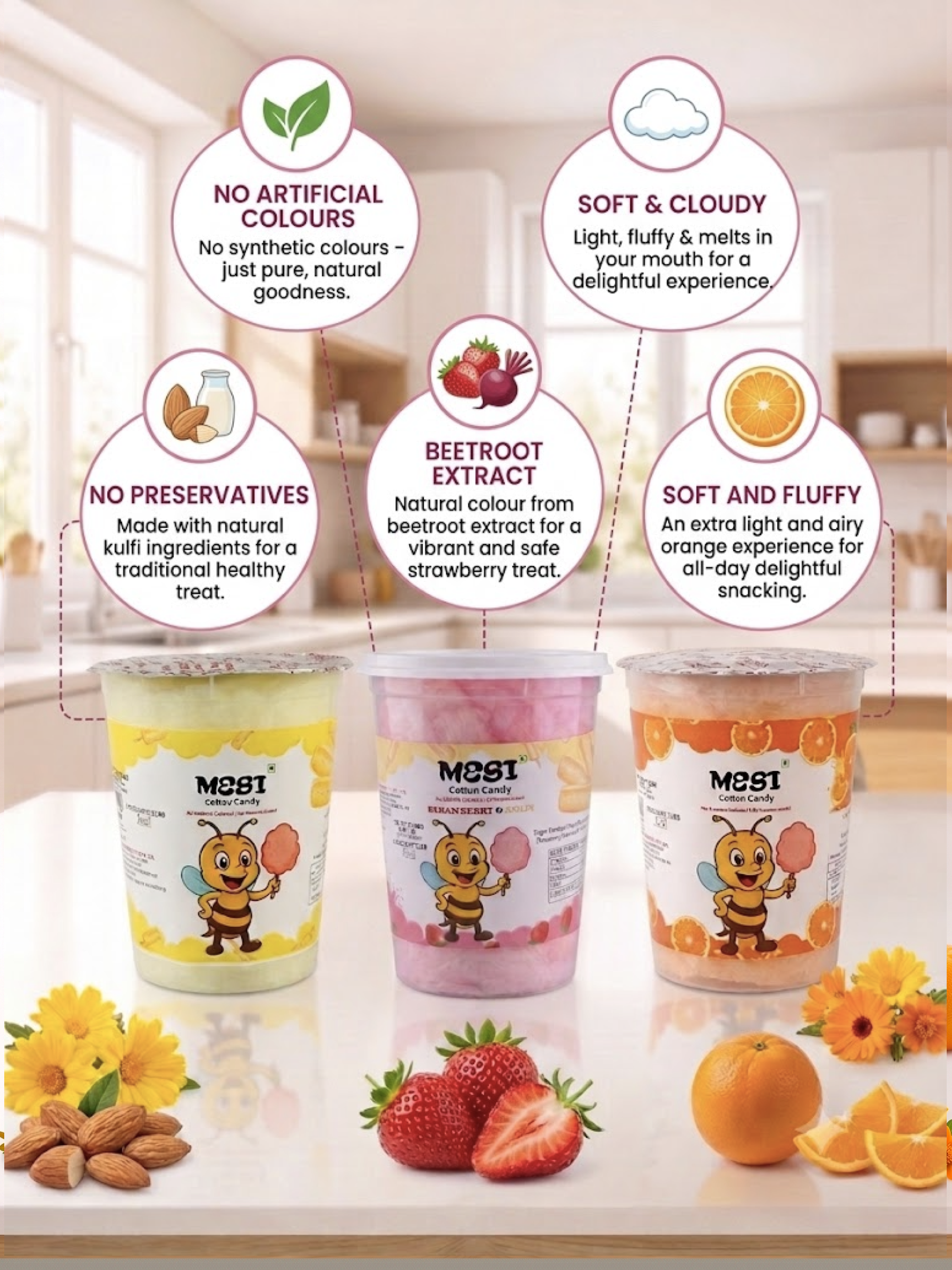 Mesi Ultimate 5-Flavor Cotton Candy Tasting Box – Pack of 5 Tubs