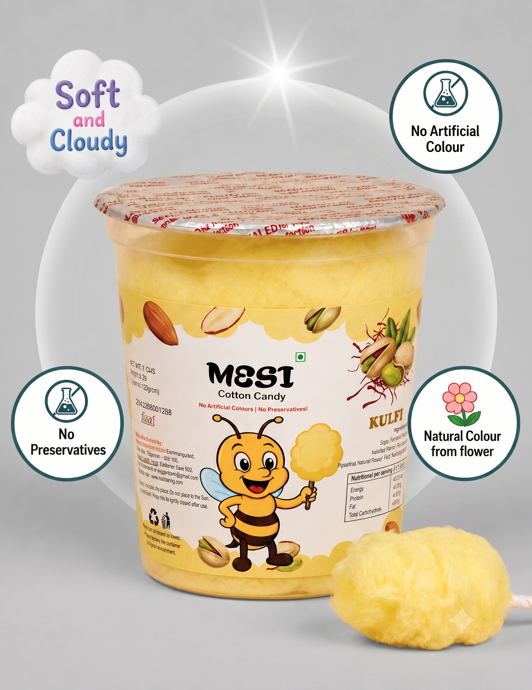 Mesi Heritage Kulfi Cotton Candy – Traditional Sweet 6-Piece Pack