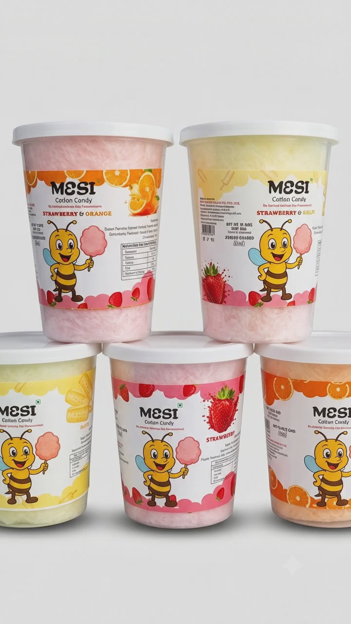 Mesi Ultimate 5-Flavor Cotton Candy Tasting Box – Pack of 5 Tubs