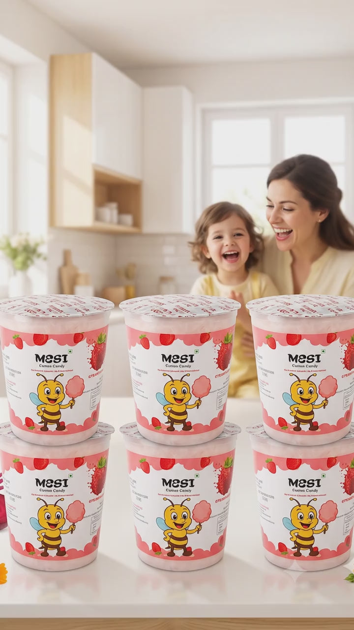 Mesi Fluffy Strawberry Cotton Candy – 6 Pack (Melt-in-Your-Mouth Sweetness)